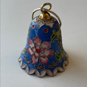 Cloisonné Floral Bell Ornament Enamel Painted